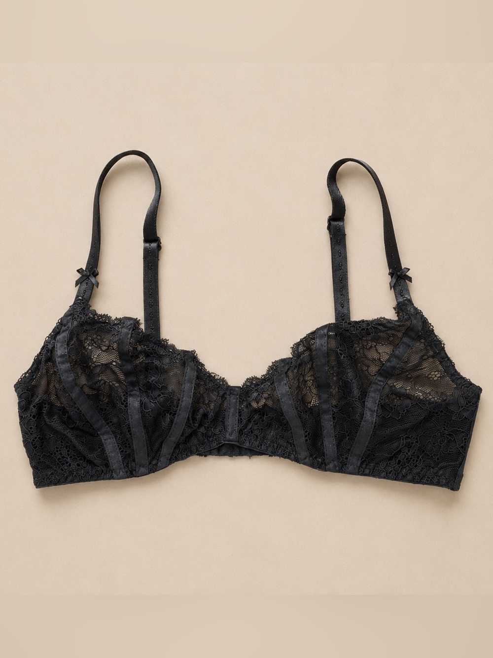 Free People Black Lace Unlined Bra
